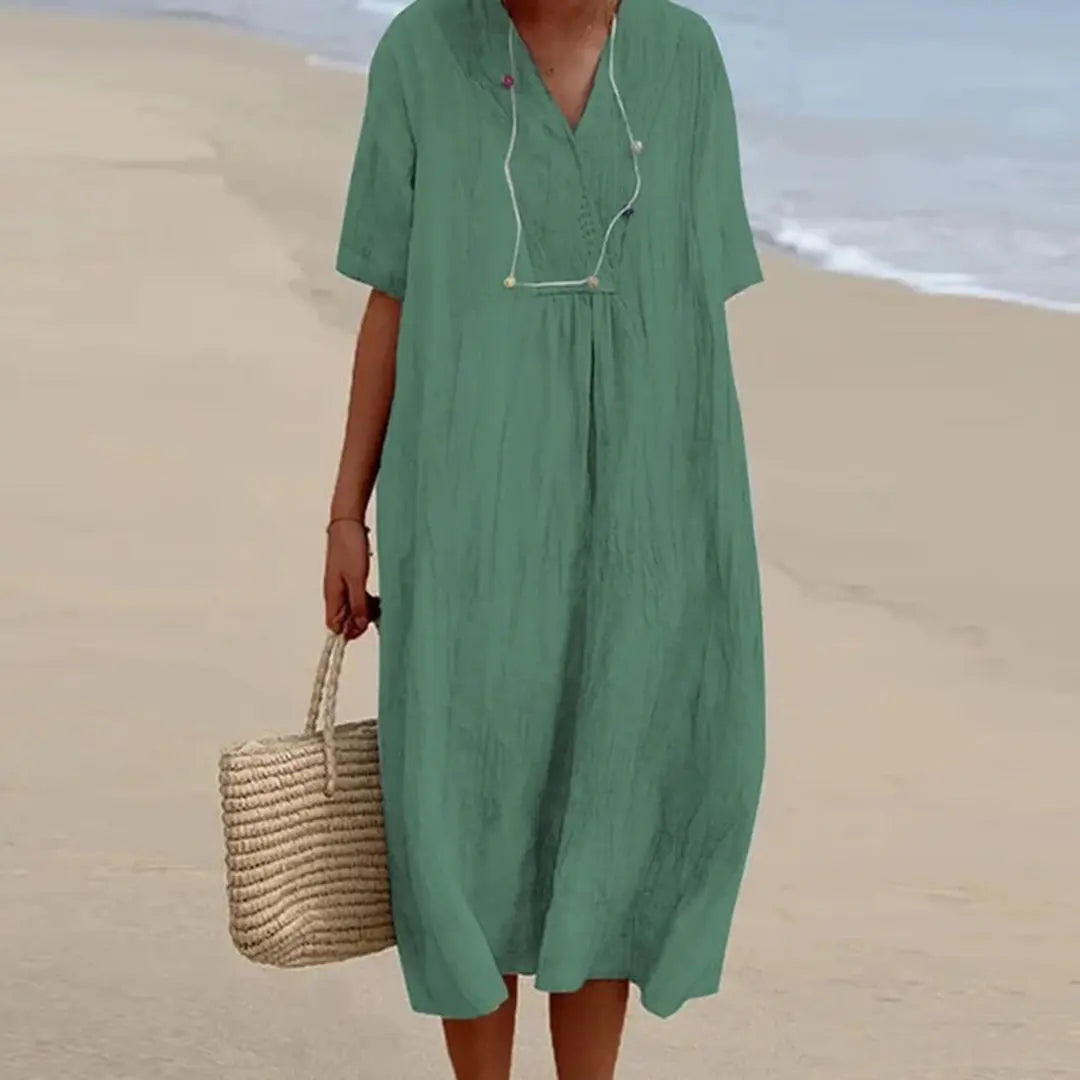 Comfortable V-Neck Sundress for Women
