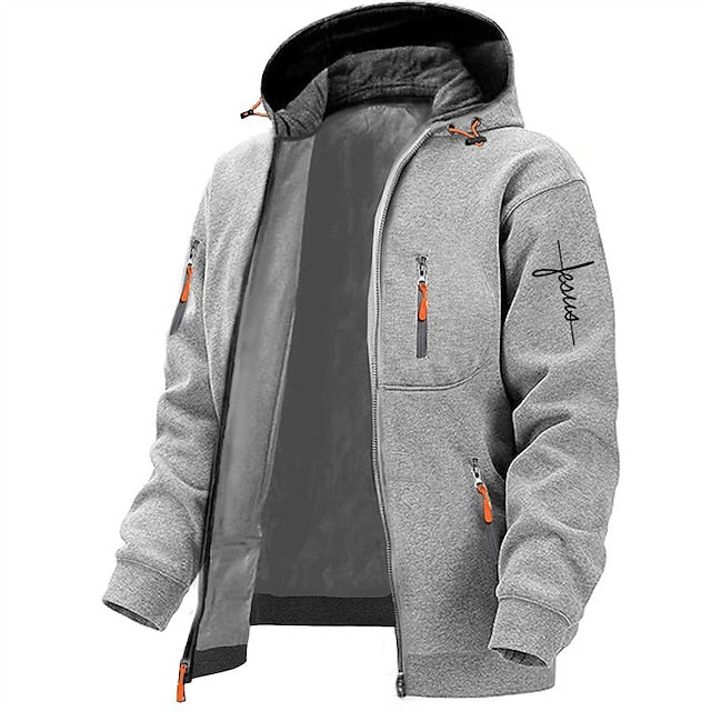 Relaxed Fit Men's Zip Up Jacket