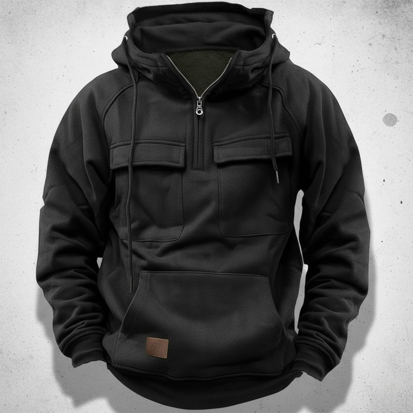 Casual Loose Fit Quarter Zip Pullover Hoodie