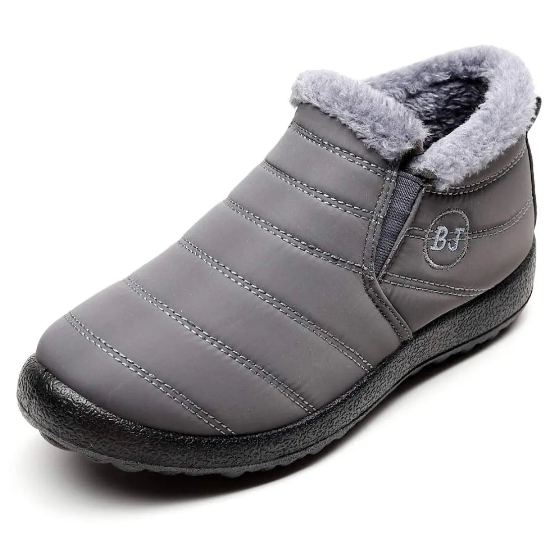 Insulated Black Men's Boots - Warm Faux Fur & Easy Slip On