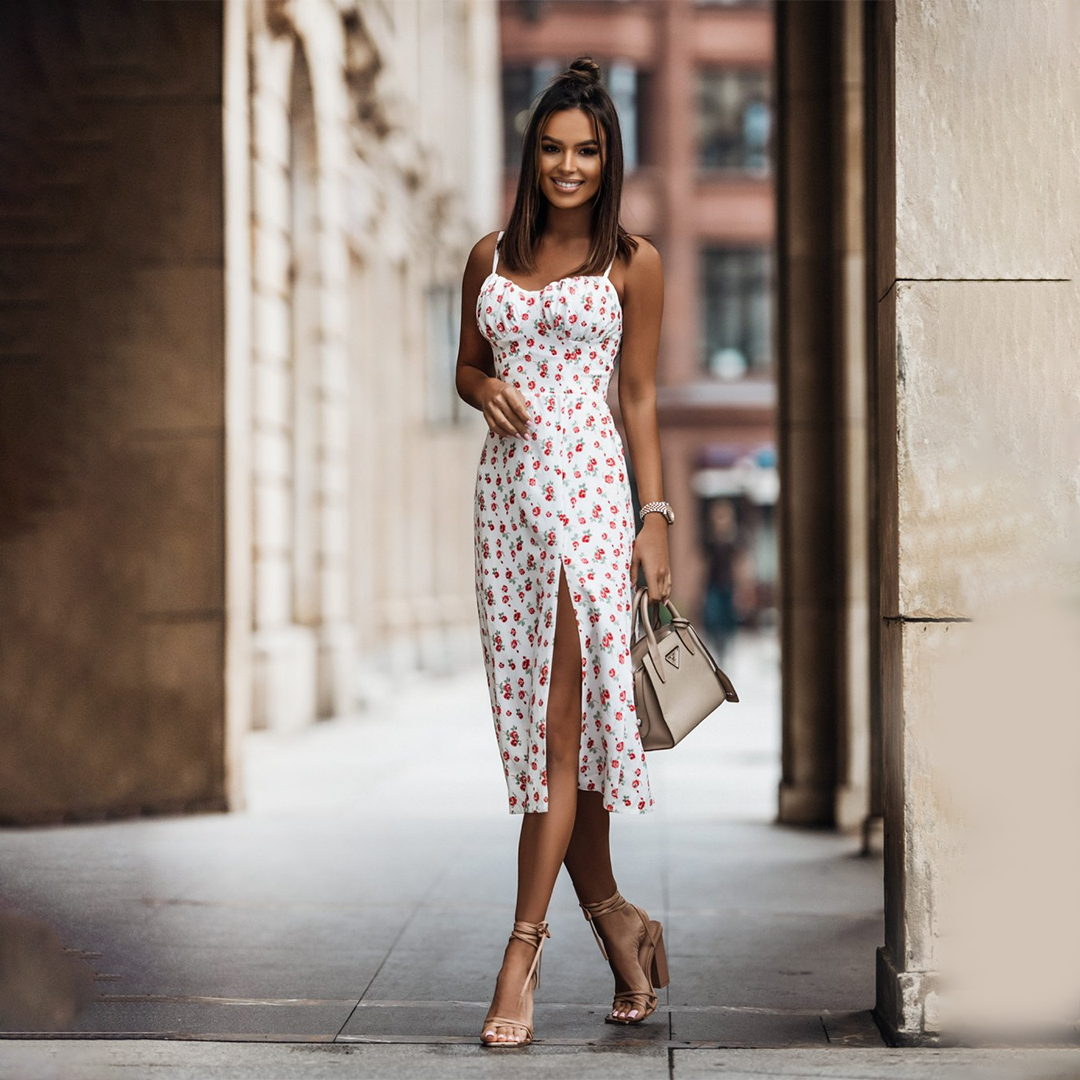 Long Sleeveless Animal Print Maxi Dress for Women