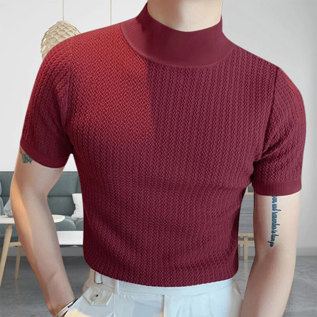 Men's Slim Fit Short Sleeve Crew Neck Sweater