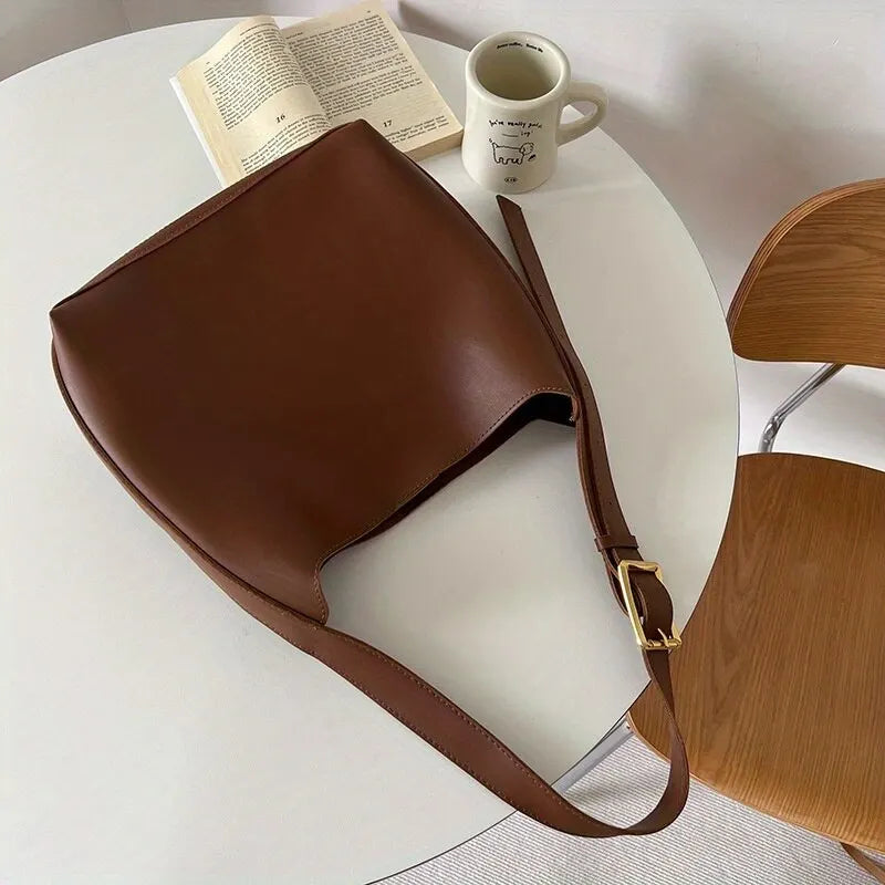 Simple Chic Faux Leather Shoulder Purse
