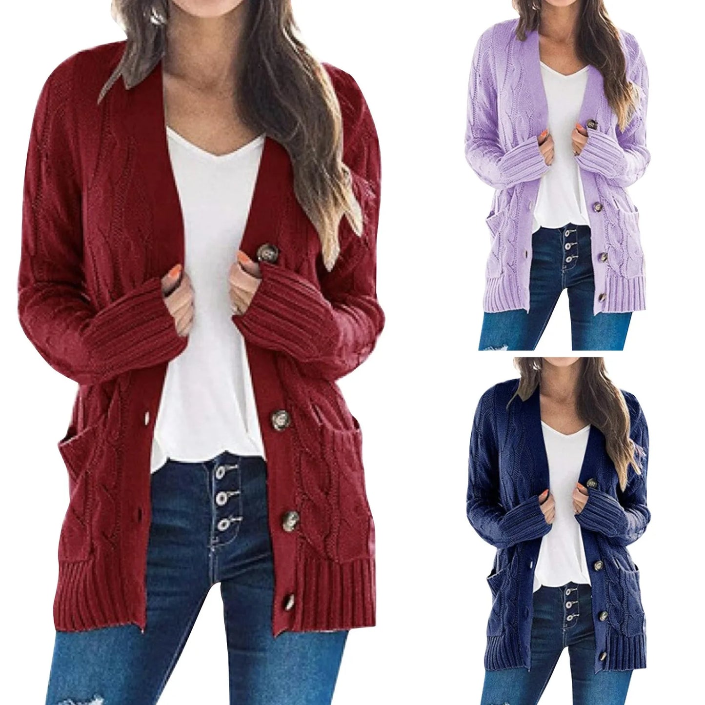 Classic Cozy Open Front Cardigan Sweater
