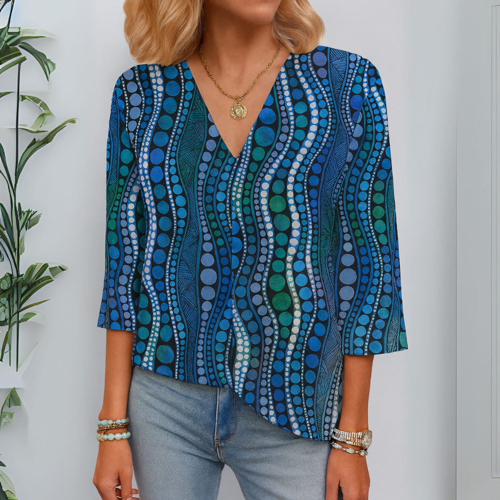 Fashionable Dotted Womens Casual Top - Olytrend
