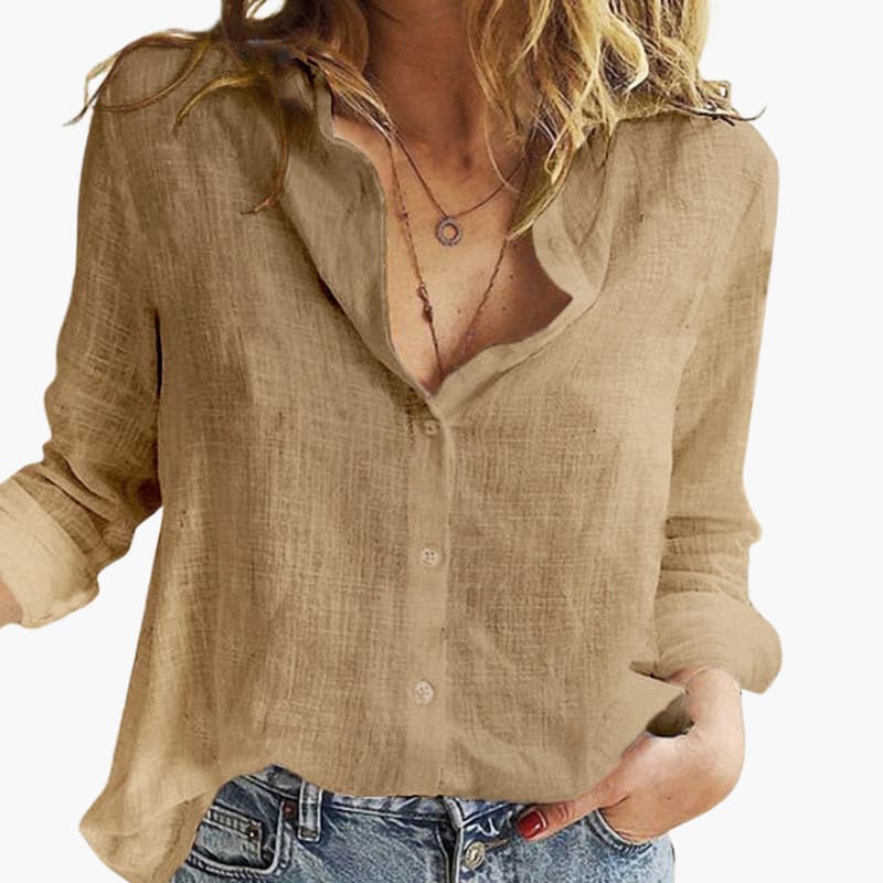 Ladies Classic Button Down Long Sleeve Shirt