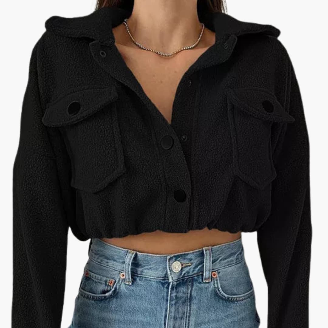 Ladies' Zip Up Bomber Jacket with Ribbed Sleeves