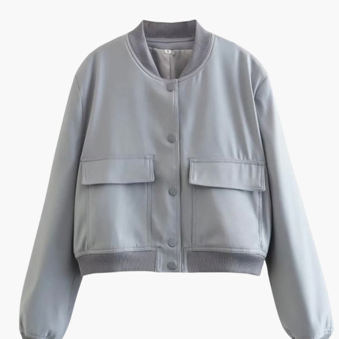 Ladies' Zip Up Bomber Jacket with Stretch Cuffs