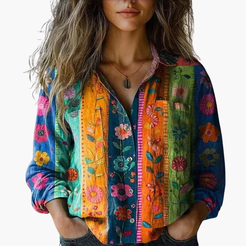 Ladies Classic Fit Long Sleeve Button Shirt