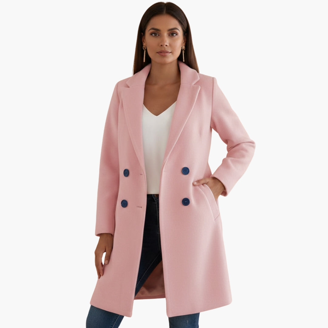 Ladies Classic Long Sleeve Button Coat