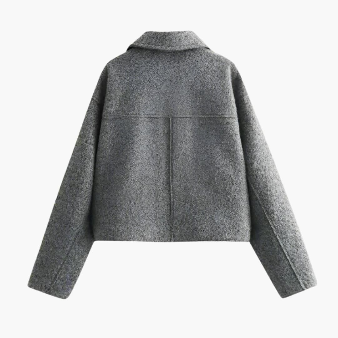 Women's Short Zip Up Bomber Jacket with Collar