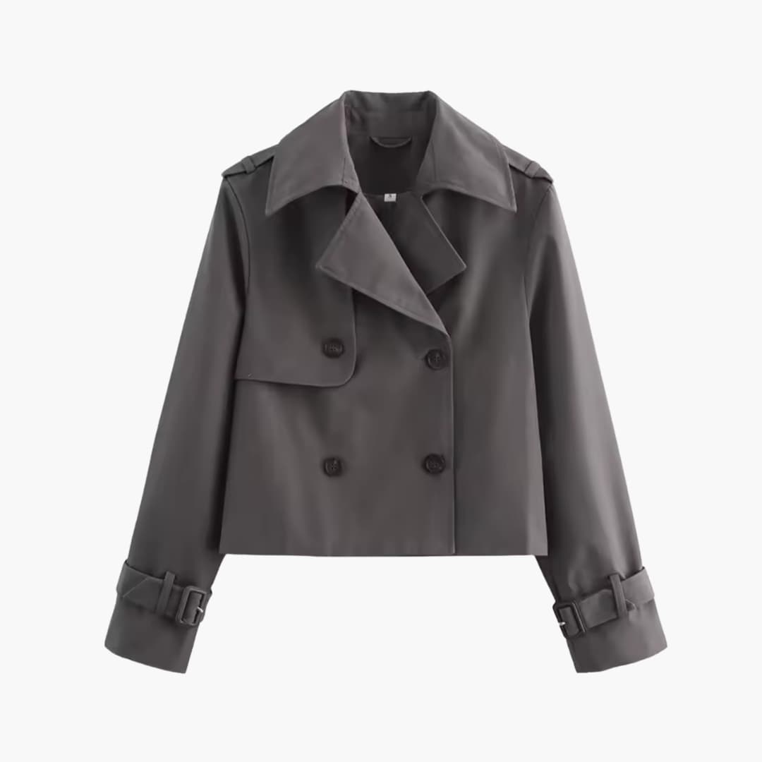 Classic Double Breasted Short Trench Coat