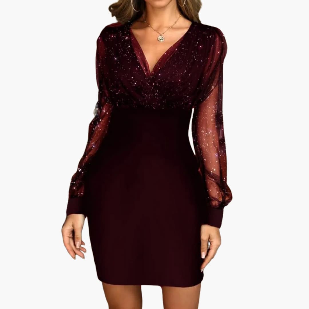 Classic Fit Round Neck Knee Length Dress