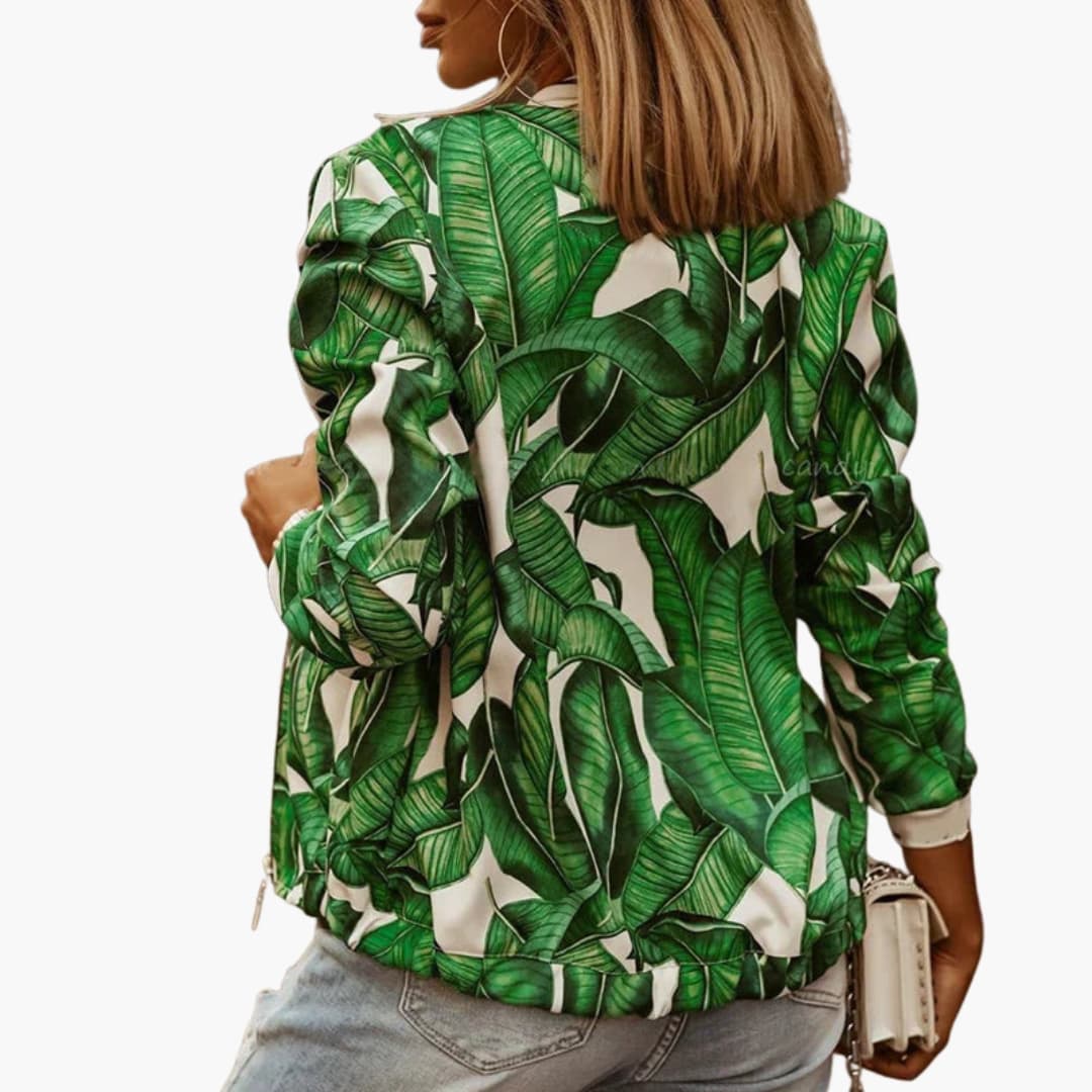 Ladies' Stylish Zip Up Bomber Jacket