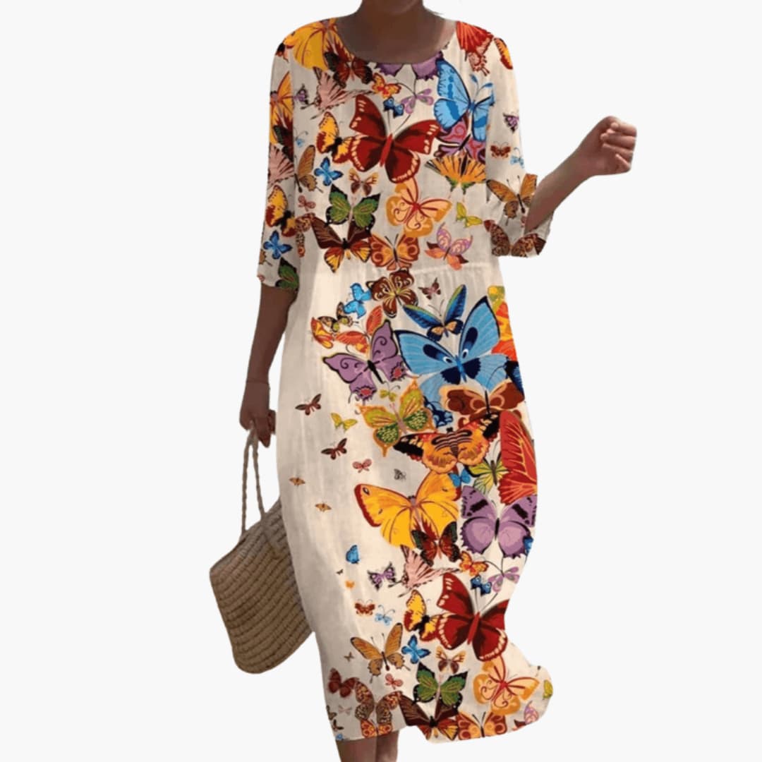 Ladies Pretty V Neck Flower Dress