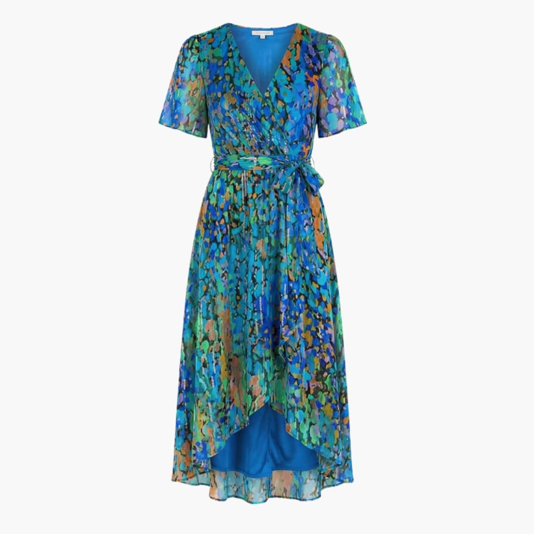 Ladies Vintage Floral Knee Length Summer Dress