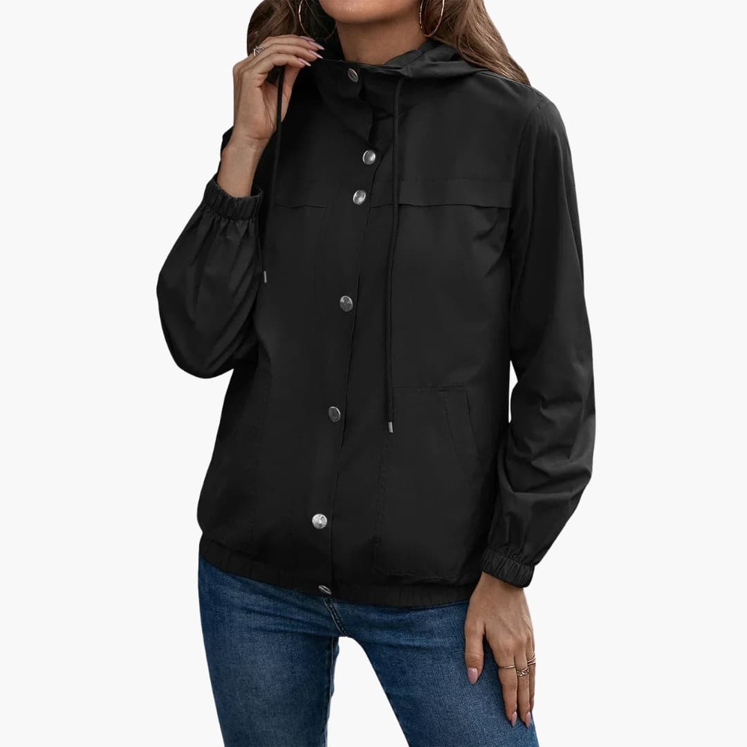Ladies' Zip Up Hoodie with Button Front