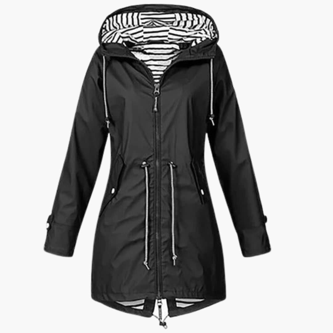 Ladies Tall Parka Coat with Adjustable Belted Waist