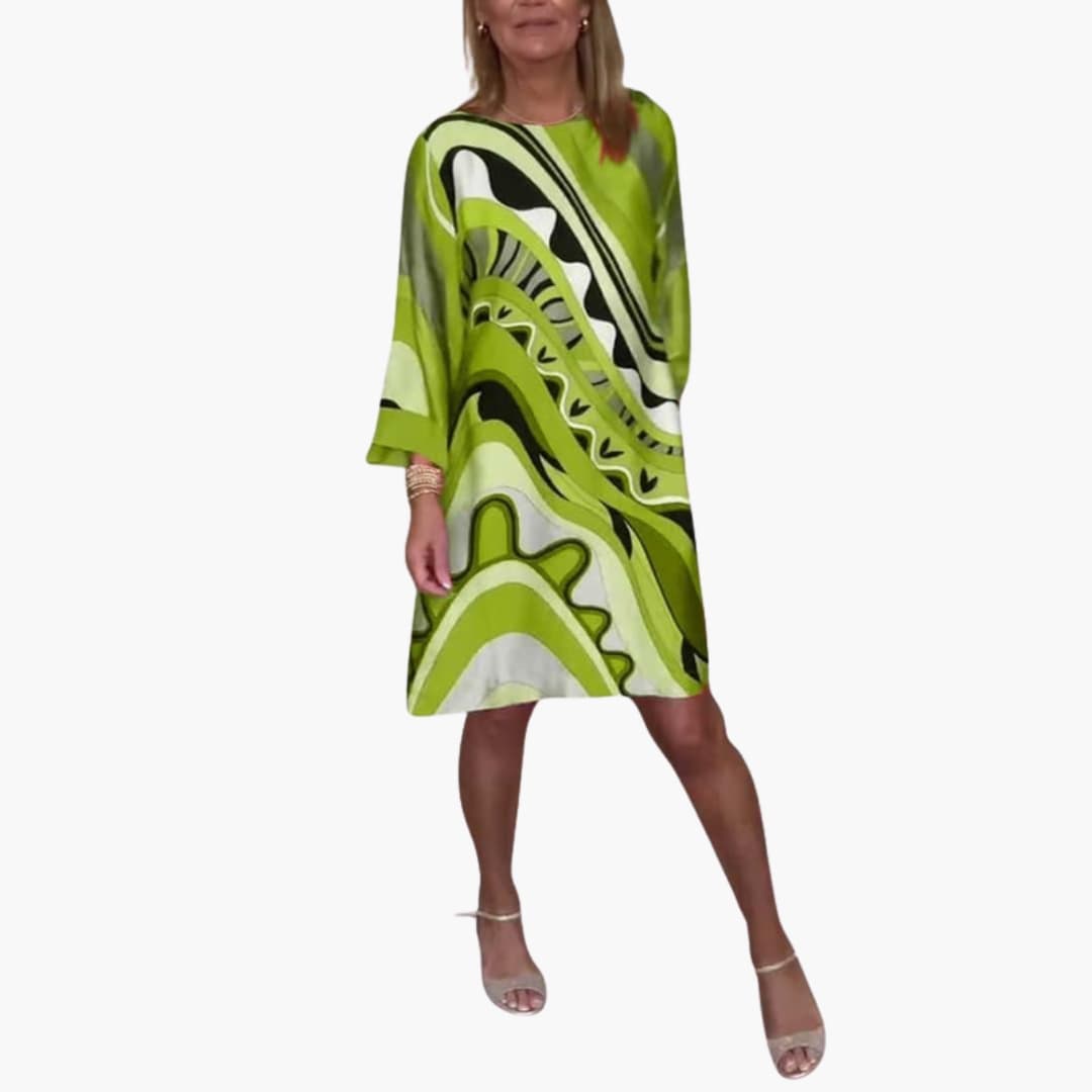 Relaxed Fit Ladies Casual Printed Maxi Dress
