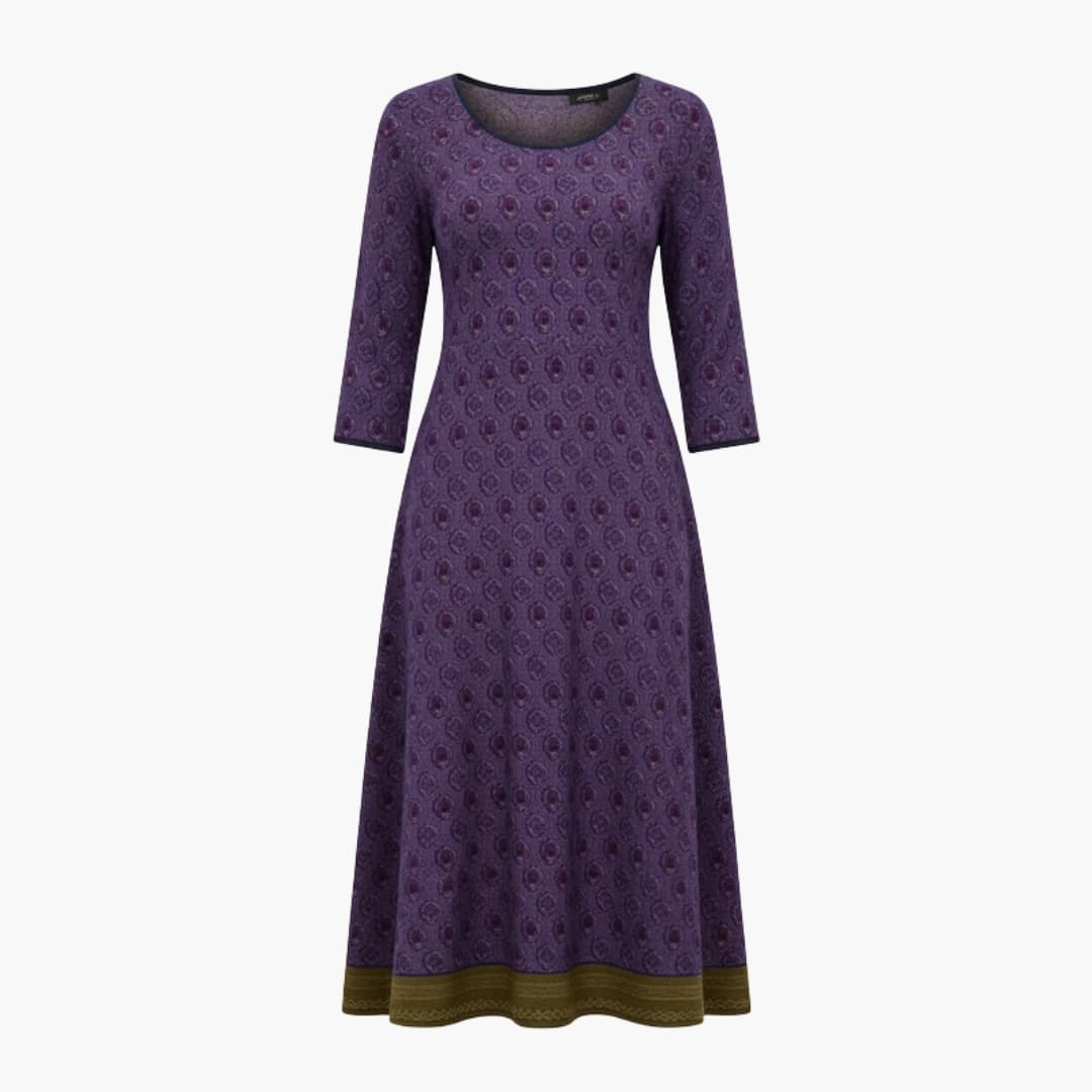 Casual Fit Knee Length Dress with Round Neckline