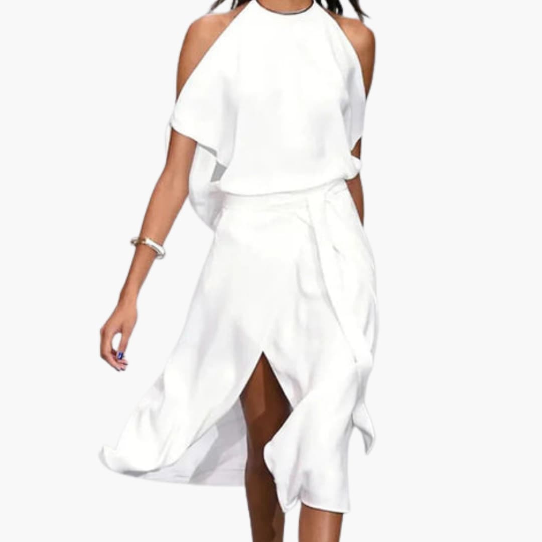 Chic Summer Dress with Cut Out Details and Halter Top