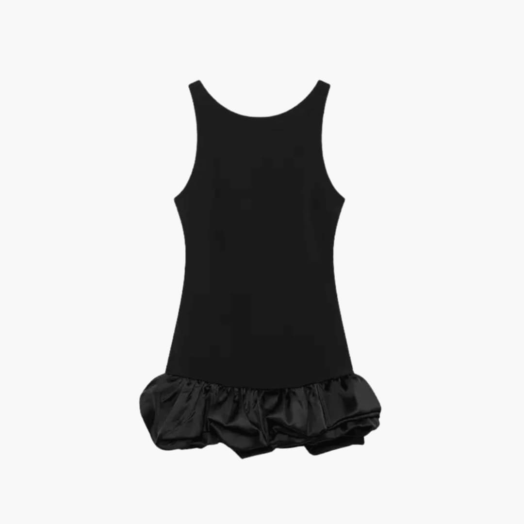 Female Fit and Flare Short Dress with Ruffles