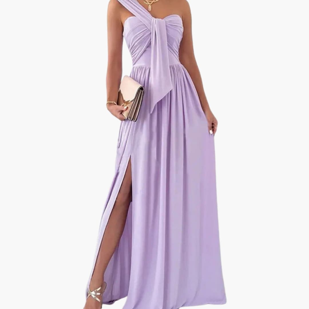 Chic Off Shoulder Dress with Uneven Hemline