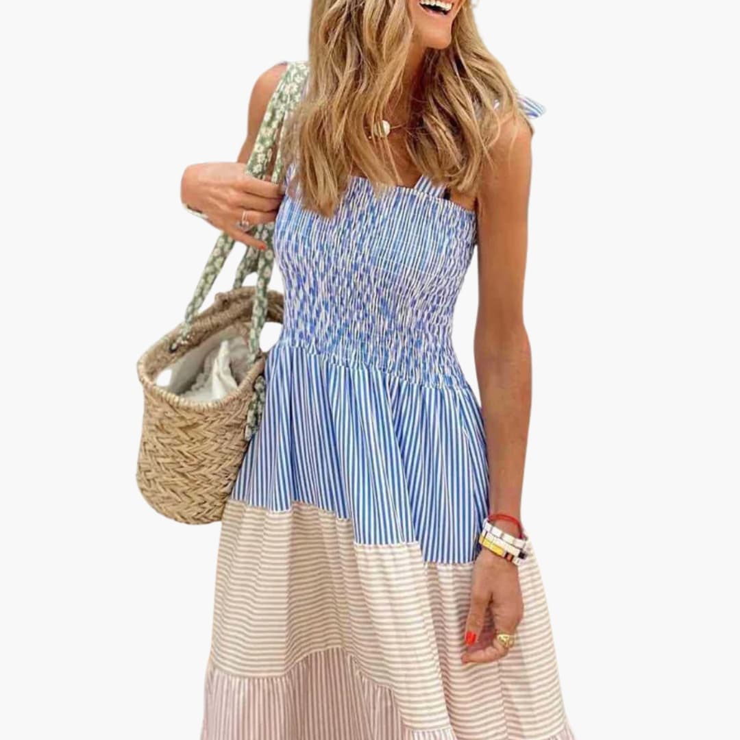 Relaxed Fit V Neck Long Dress