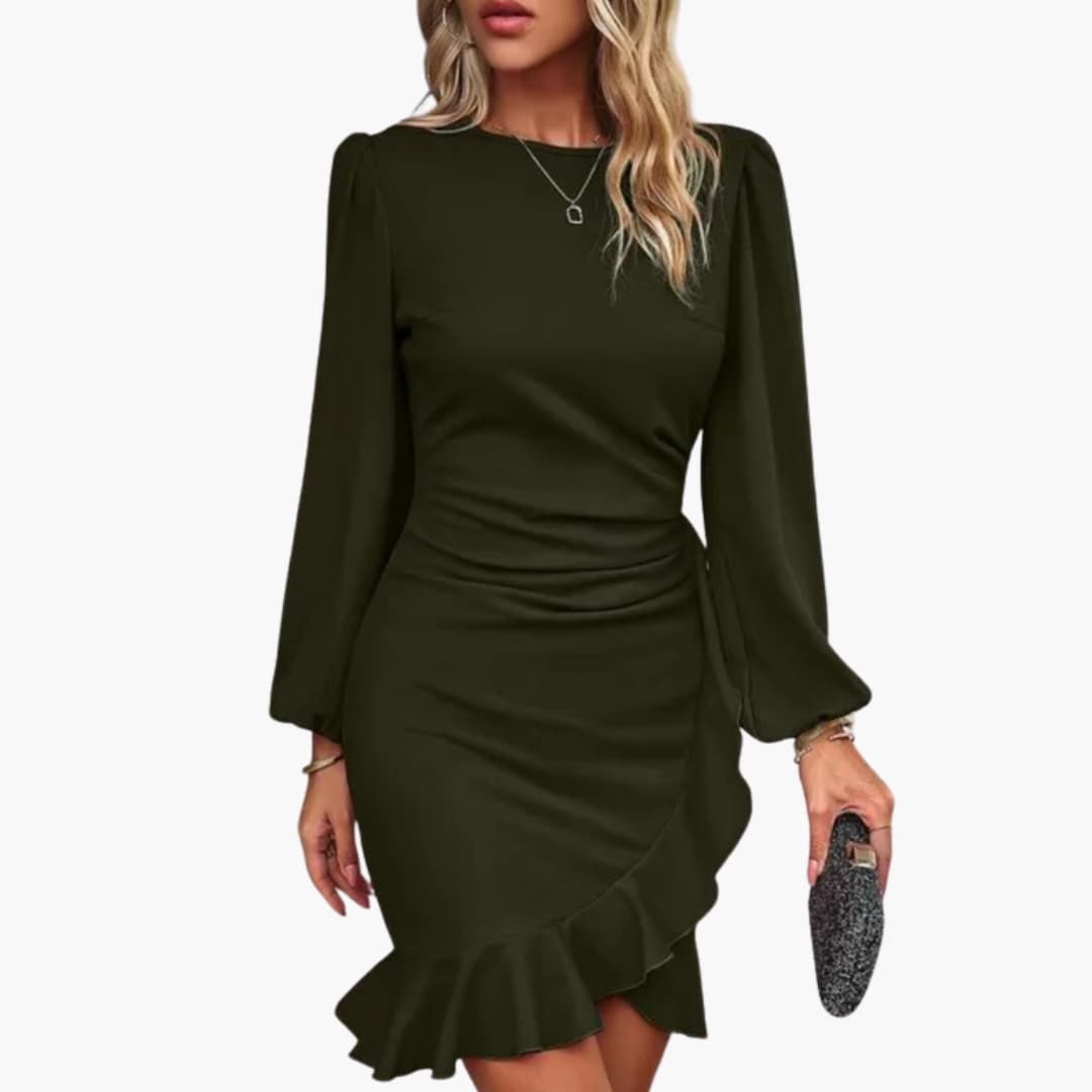 Feminine Ruffled Short Sleeve Dress