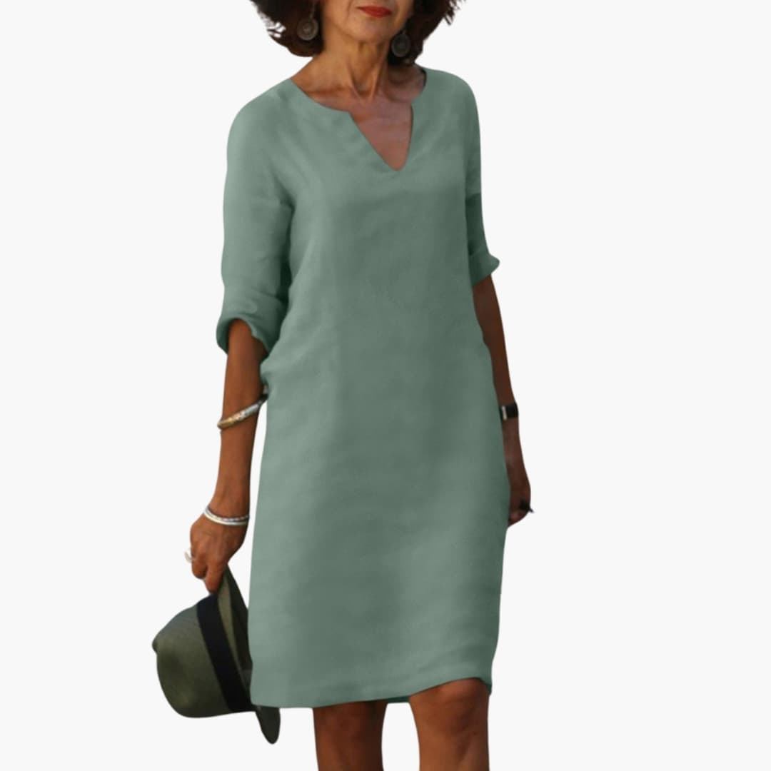 Ladies' Classic A-Line Dress with Long Sleeves