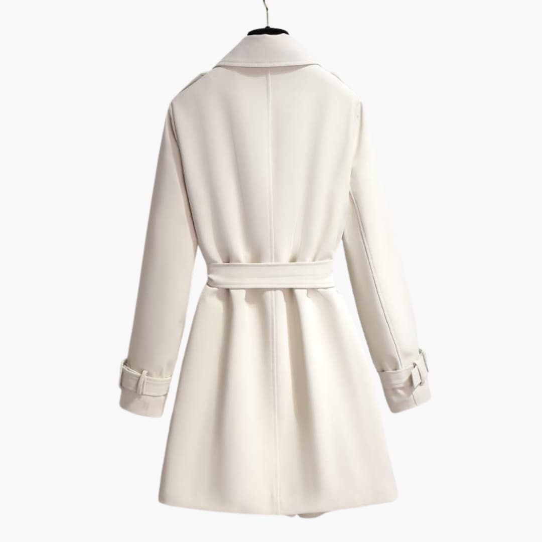Classic Ladies Long Waterproof Coat with Tie Belt