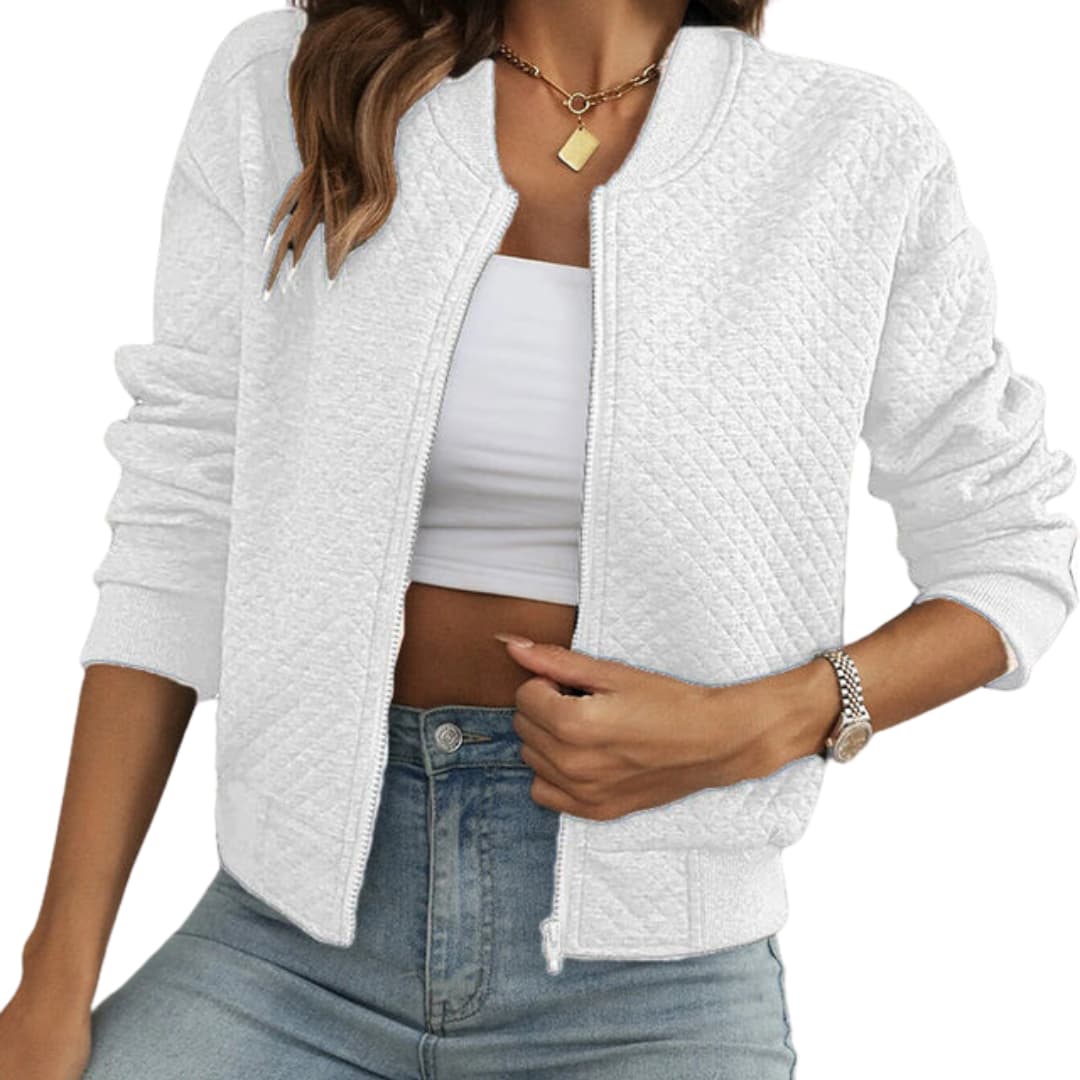 Ladies Comfortable Zip Up Bomber Jacket