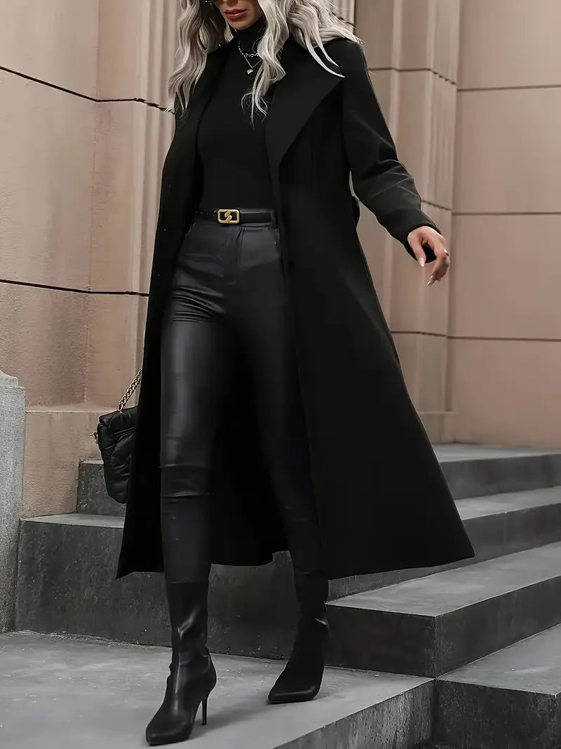 Classic Waterproof Winter Trench Coat with Belt