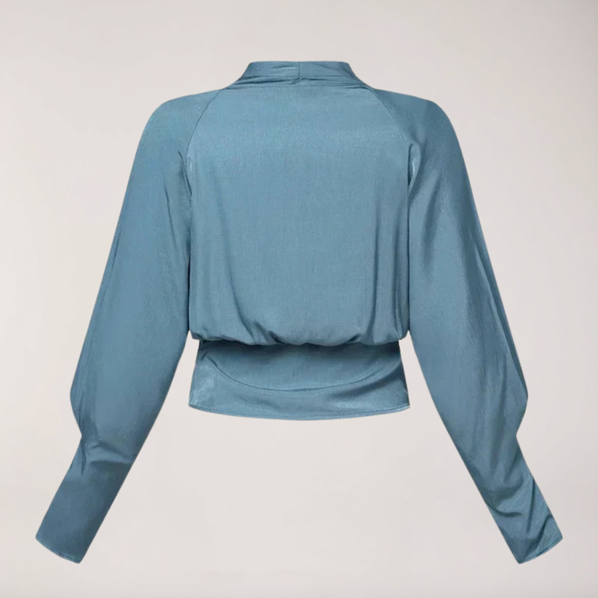 Elegant V-Neck Top with Puffy Sleeves for Women