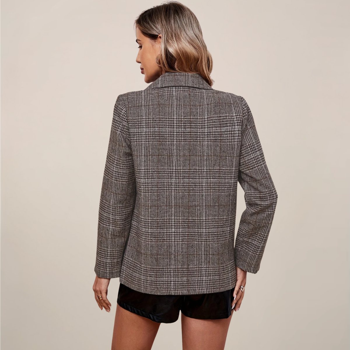 Stylish Ladies Checked Business Jacket