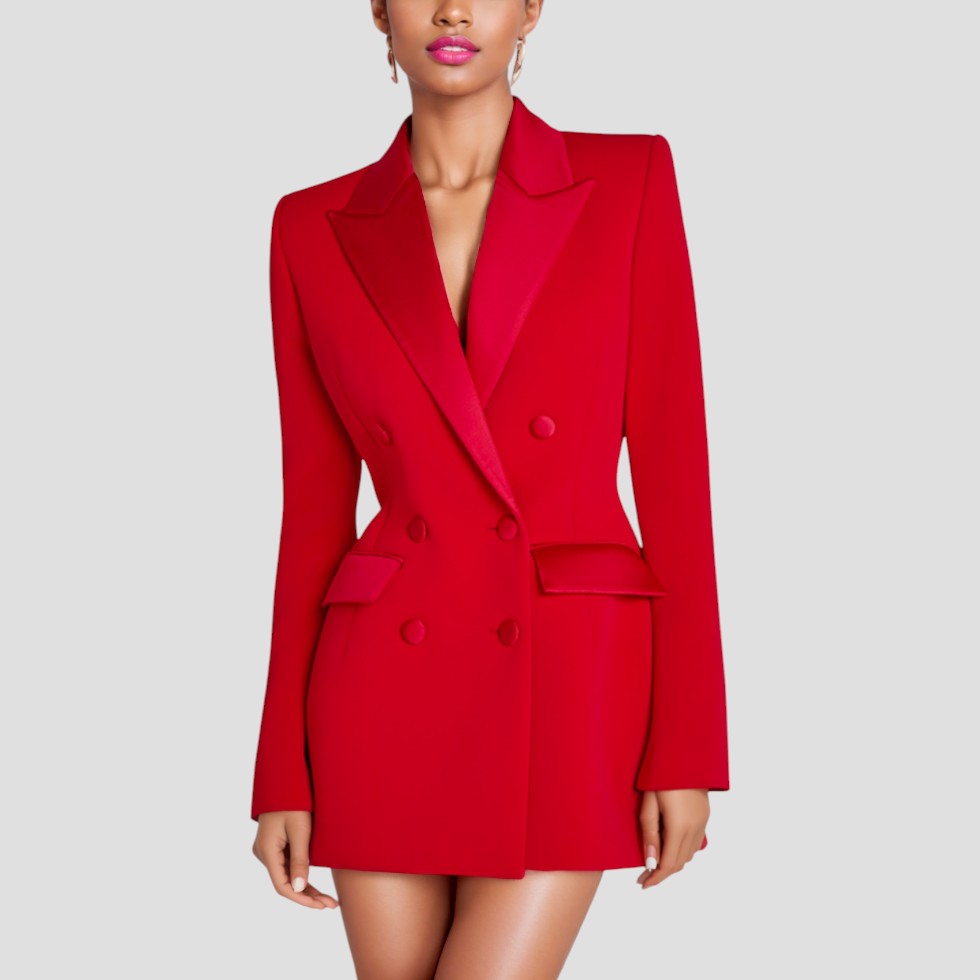 Elegant Satin Blazer Dress for Women