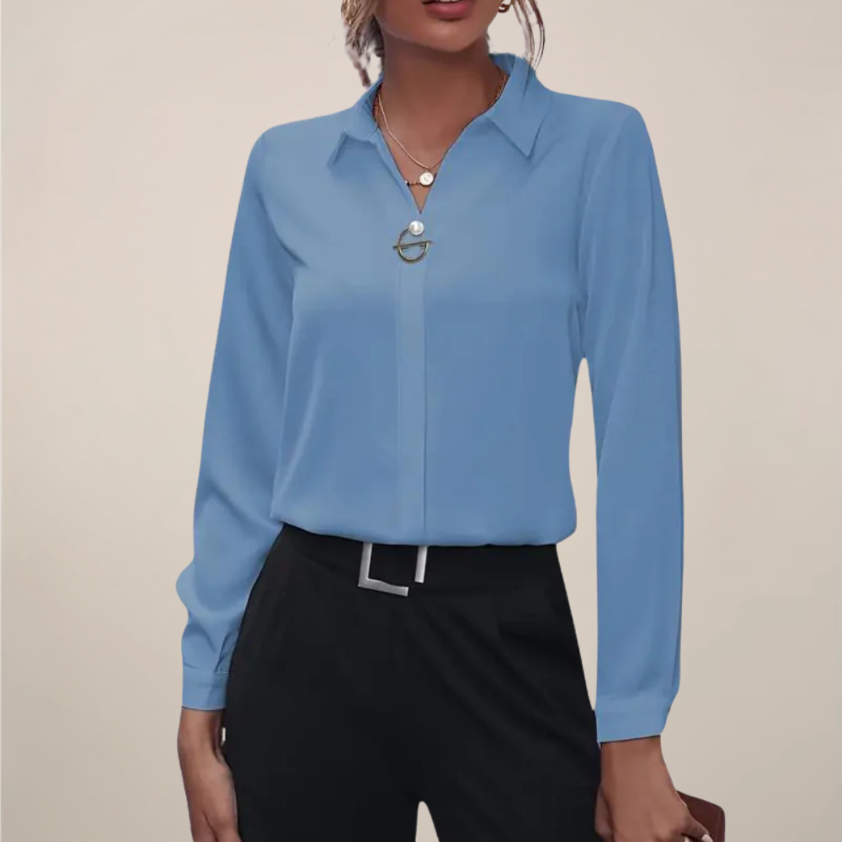 Elegant Classic Button Down Women's Blouse