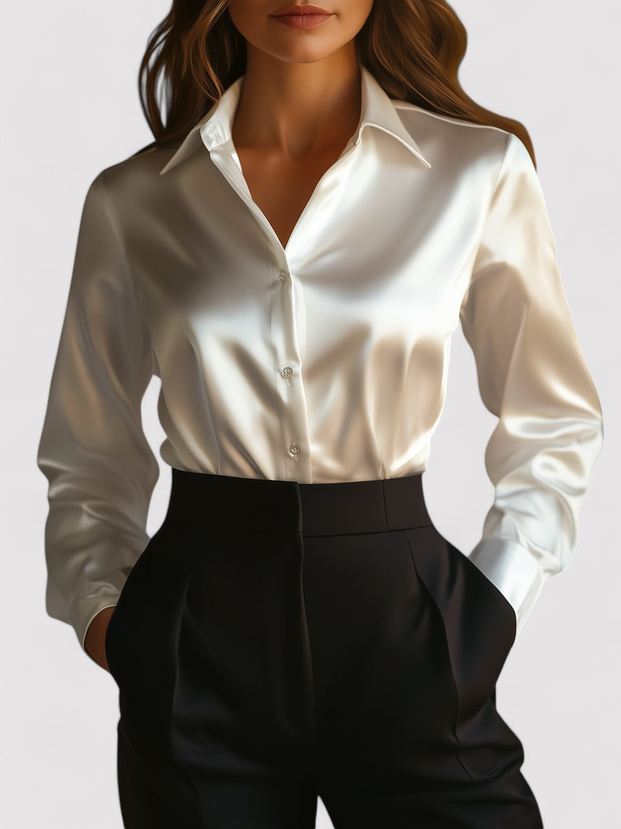 Elegant Smooth Long Sleeve Women's Blouse