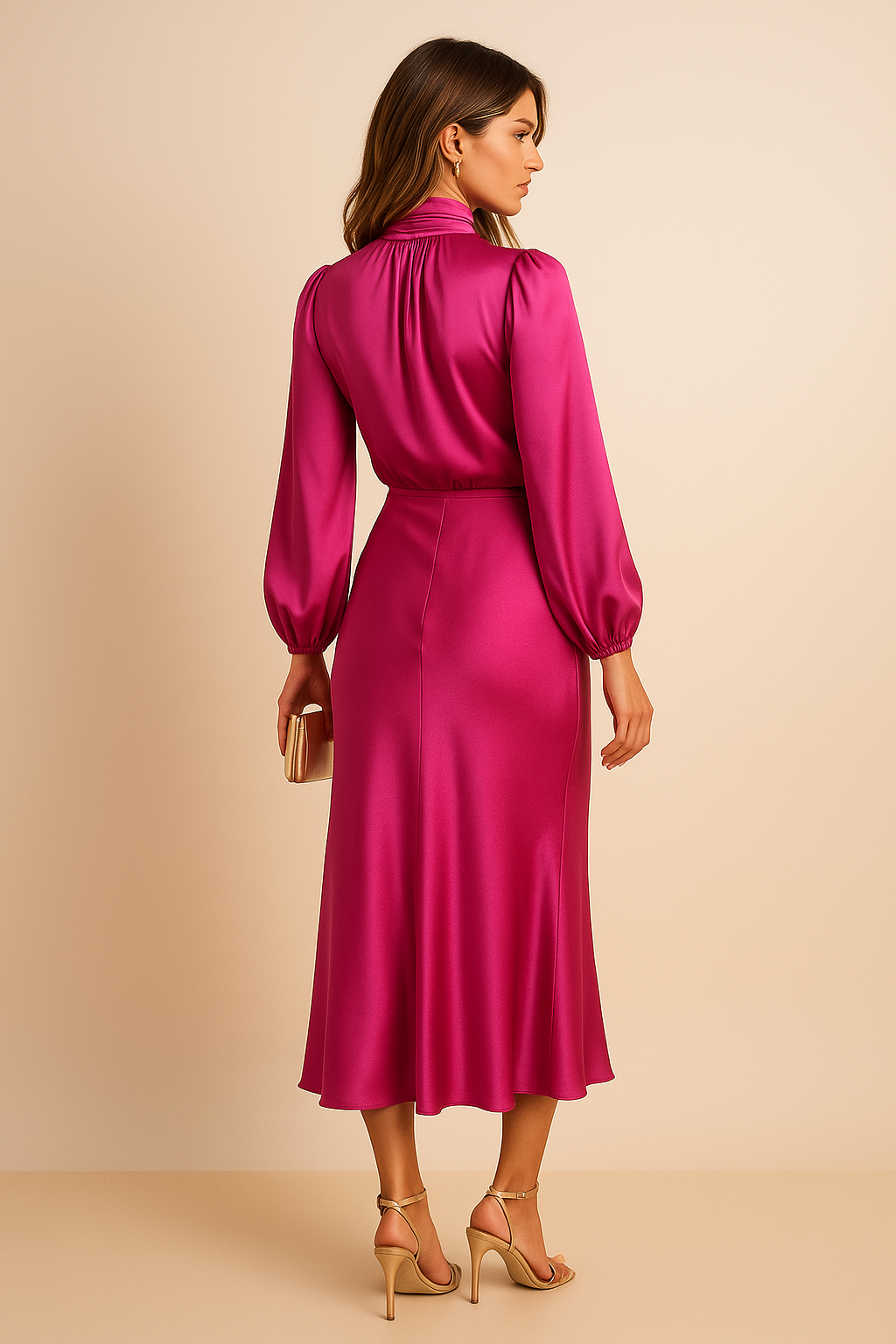 Elegant Crew Neck Knee Length Party Dress