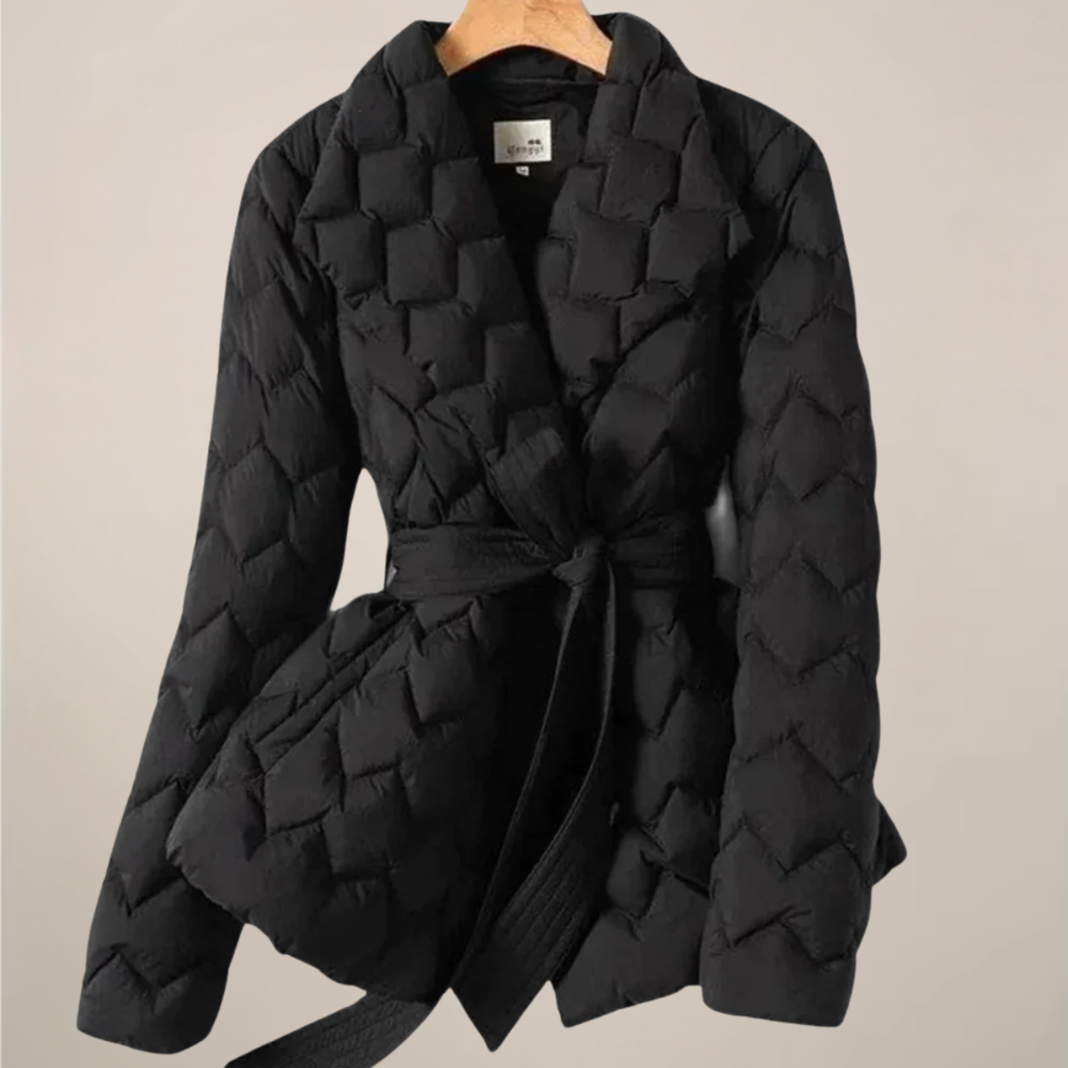 Insulated Ladies Puffer Coat with Cinched Waist