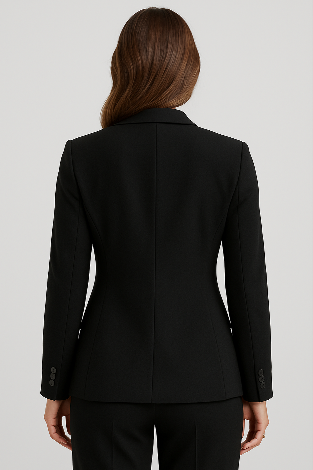Elegant Women's Black Jacket - Slim Fit Office Wear