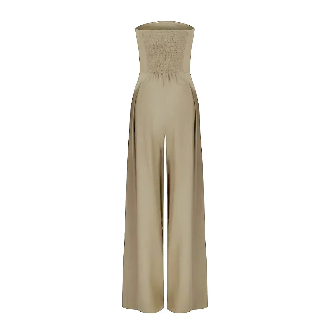 Elegant Ladies' Strapless Jumpsuit with Corset Detail