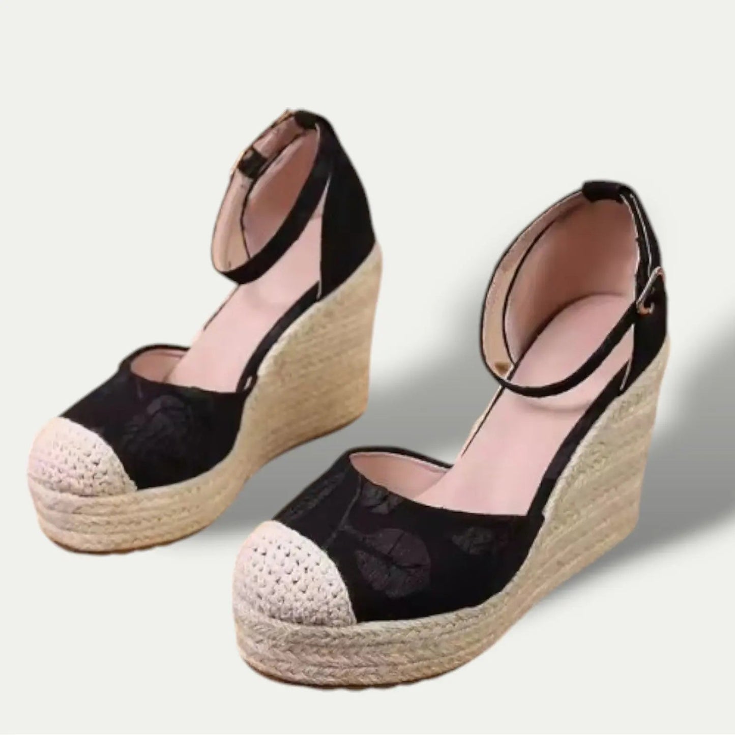 Comfortable Womens Floral Espadrille Wedge Sandals