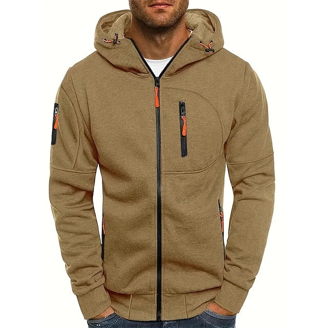 Men's Slim Fit Zipper Hooded Jacket