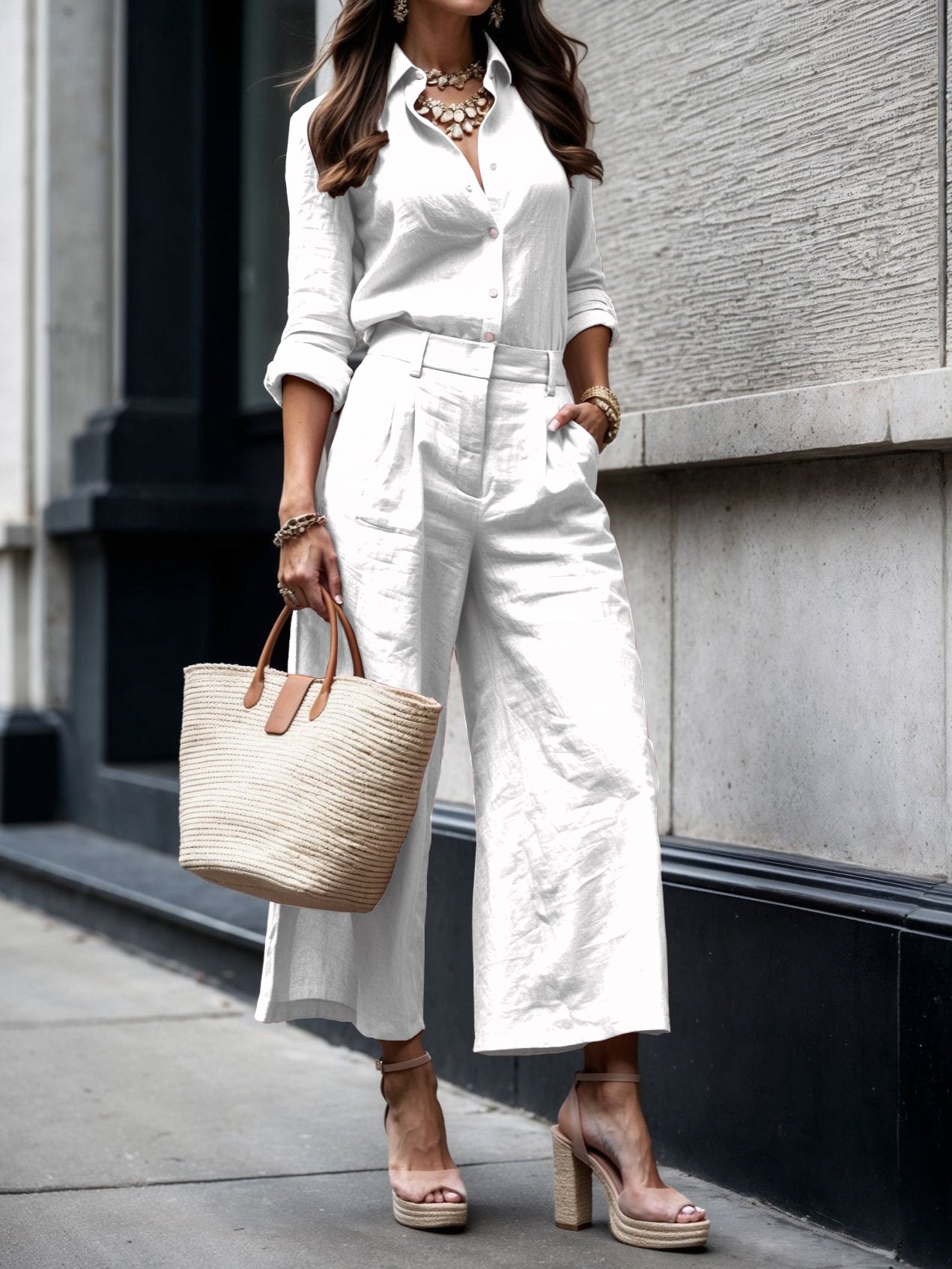 Women's Casual Pants and Top Outfit Set