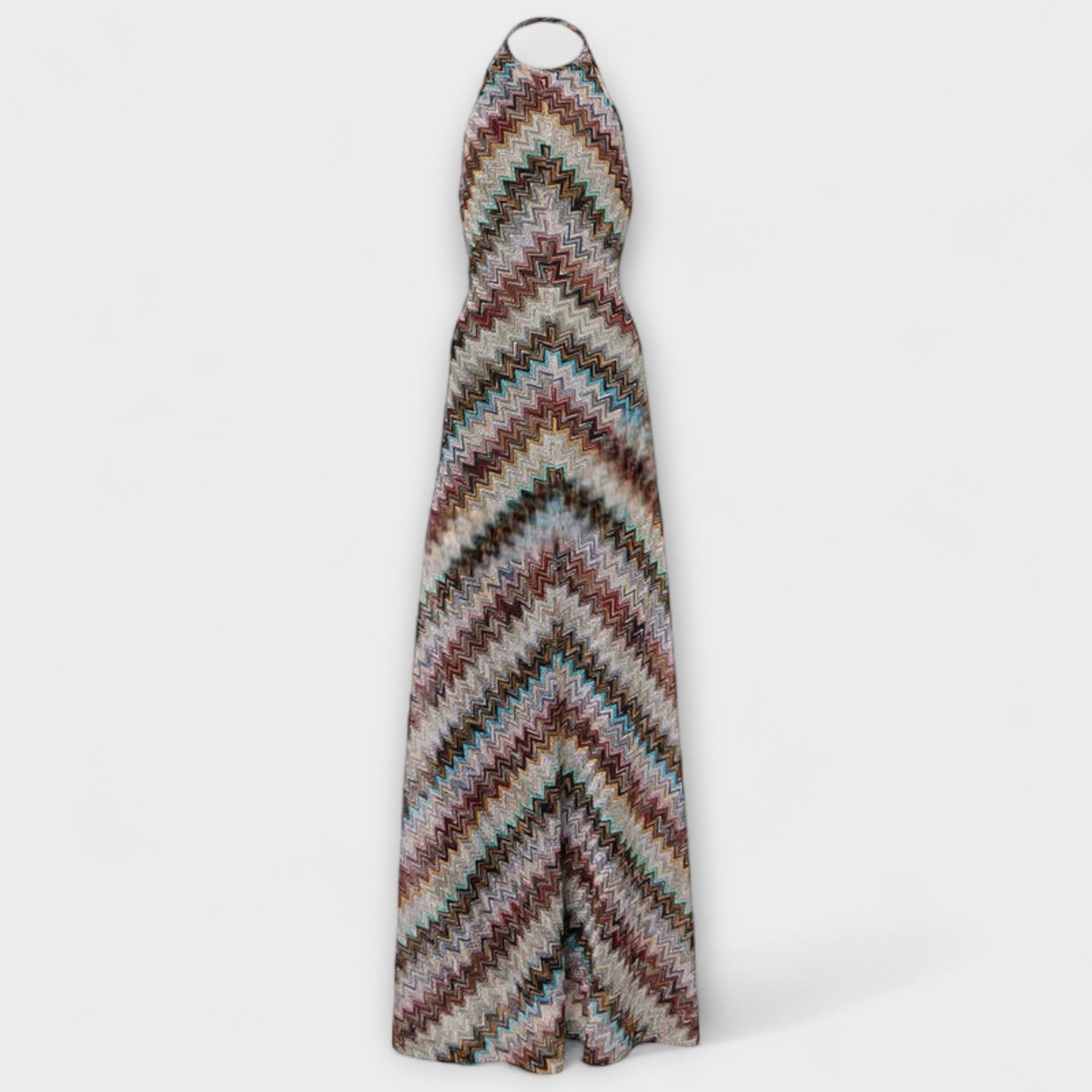 Colorful Knit Dress – Classic Herringbone Pattern