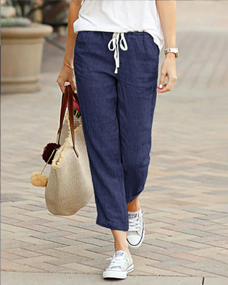 Comfortable Linen Women's Straight Leg Pants