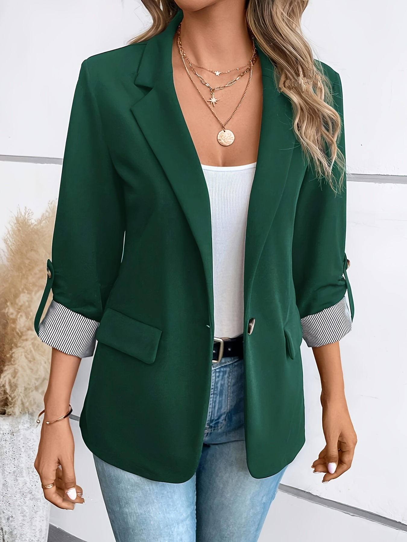 Casual Fit Notch Lapel Blazer