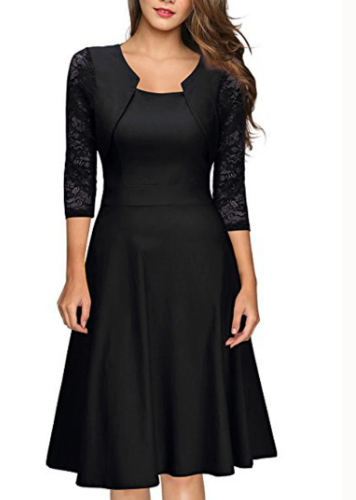 Image of Amber | Women's A-Line Midi Dress with Bolero