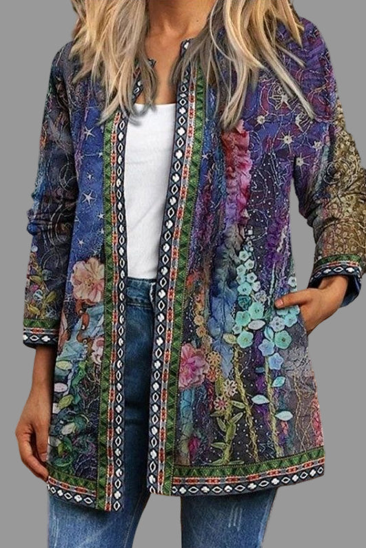 Pretty Floral Open Cardigan - Olytrend